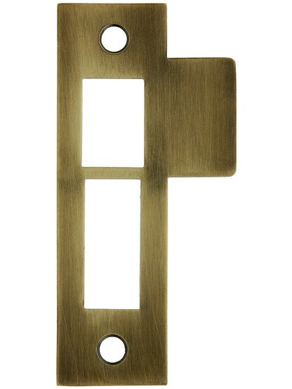 3 1/2 inch Solid Brass Mortise Strike Plate in Antique Brass.